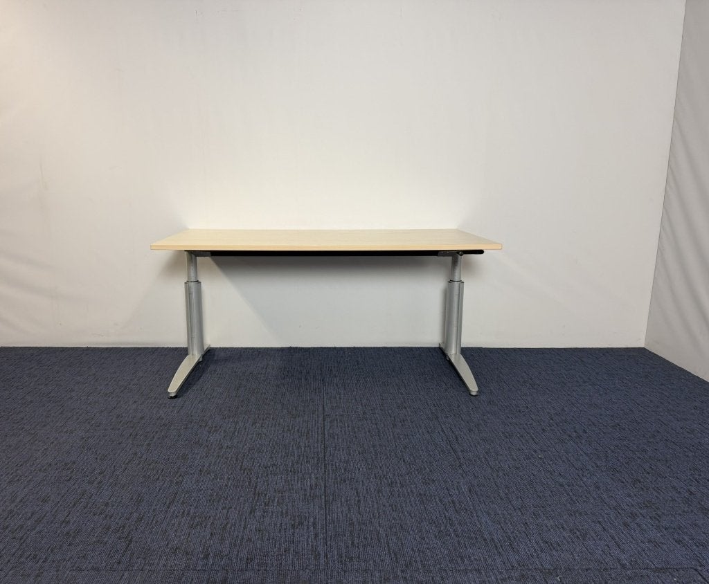 2 x Bureau Palmberg (slinger), ahorn blad, 160 x 80 cm., Huis en Inrichting, Bureaus, Ophalen, 160 cm, Gebruikt, In hoogte verstelbaar