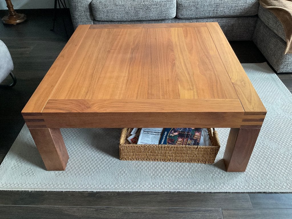 Salontafel Goossens vierkant 1 x 1 meter zgan hout, Ophalen, Vierkant, Zo goed als nieuw, Minder dan 50 cm
