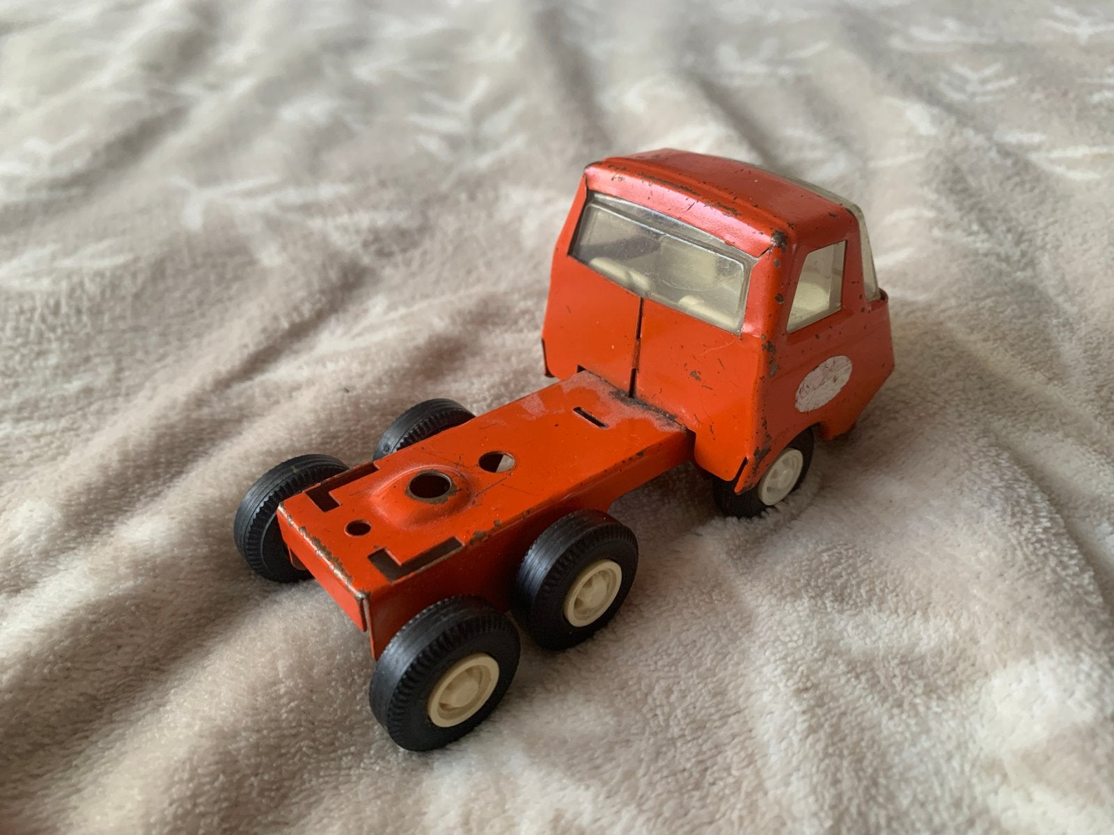 Vintage tonka Speelgoed Vrachtwagen Oranje Metaal, Ophalen of Verzenden, Gebruikt