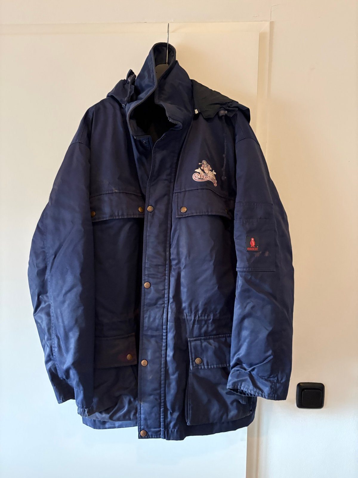 Vintage Efteling Jas met Oud Logo - Gevoerd, Verzamelen, Ophalen of Verzenden, Gebruikt, Kleding