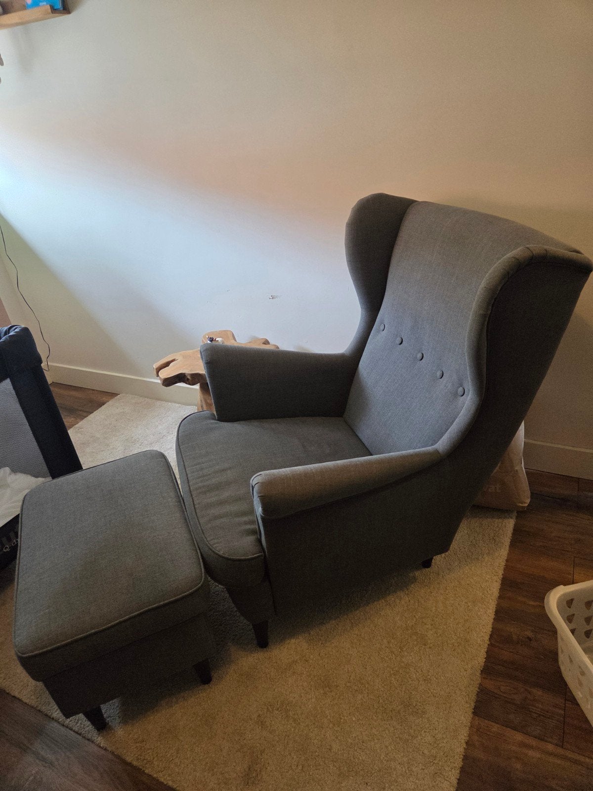 IKEA Strandmon Stoel Volwassene + Kinderversie Grijs, Ophalen, Gebruikt, Twee, Stof