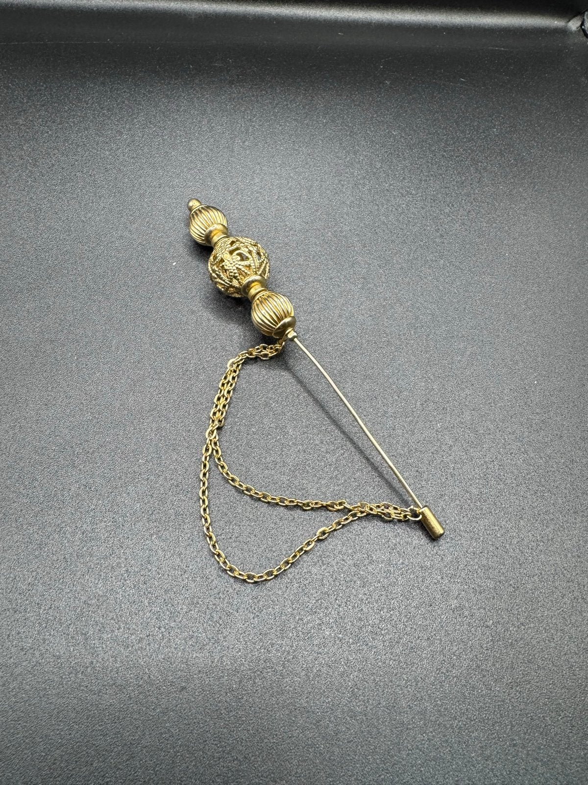 Vintage Gouden Broche met Ketting - Elegante Accessoire, Overige materialen, Verzenden, Zo goed als nieuw, Goud