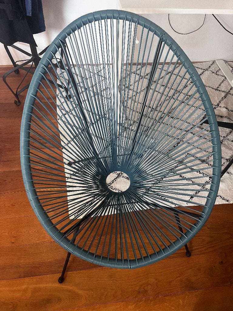 Blauwe draadstoel / loungestoel, Ophalen, Nieuw, Kunststof
