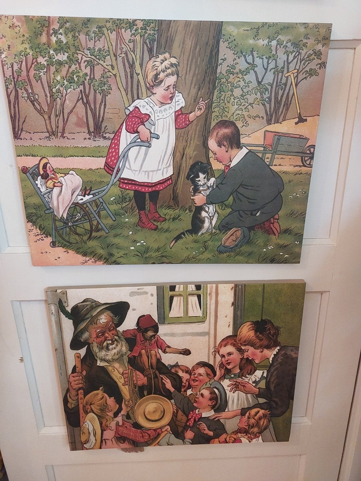 6 canvas schilderijen ot en sien, Antiek en Kunst, Antiek | Schoolplaten, Ophalen of Verzenden, Natuur en Biologie