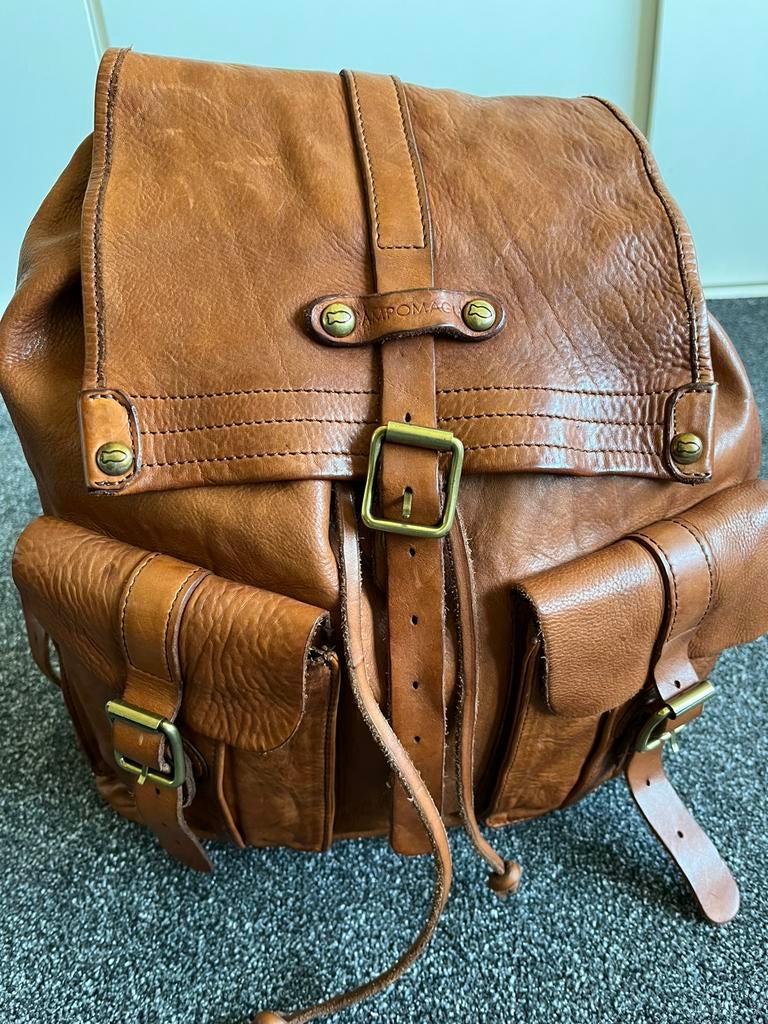 Campomaggi lederen rugtas cognac nieuw, Ophalen of Verzenden, Nieuw, Overige merken, 30 tot 45 cm