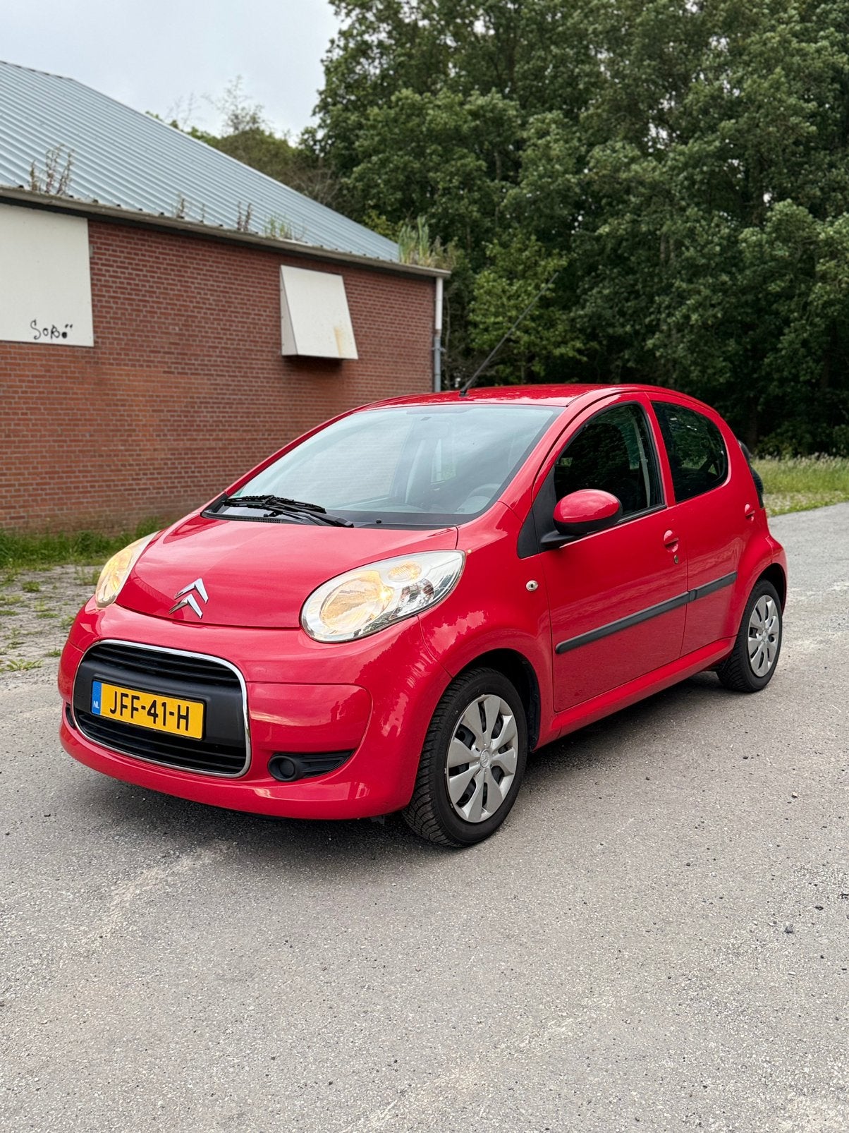 Citroën C1 1.0 5-DRS 2009 Rood, Auto's, Voorwielaandrijving, Stof, Zwart, 4 stoelen