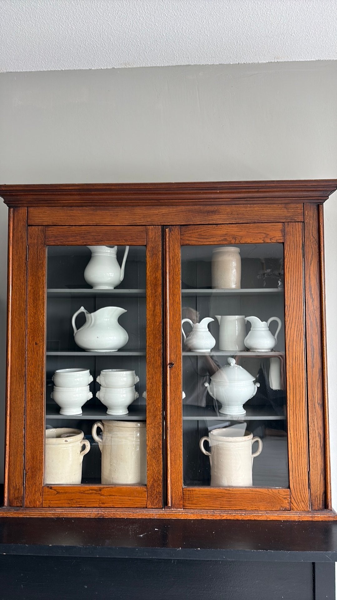 Antieke vitrine kast izgst, Antiek en Kunst, Antiek | Meubels | Kasten, Ophalen
