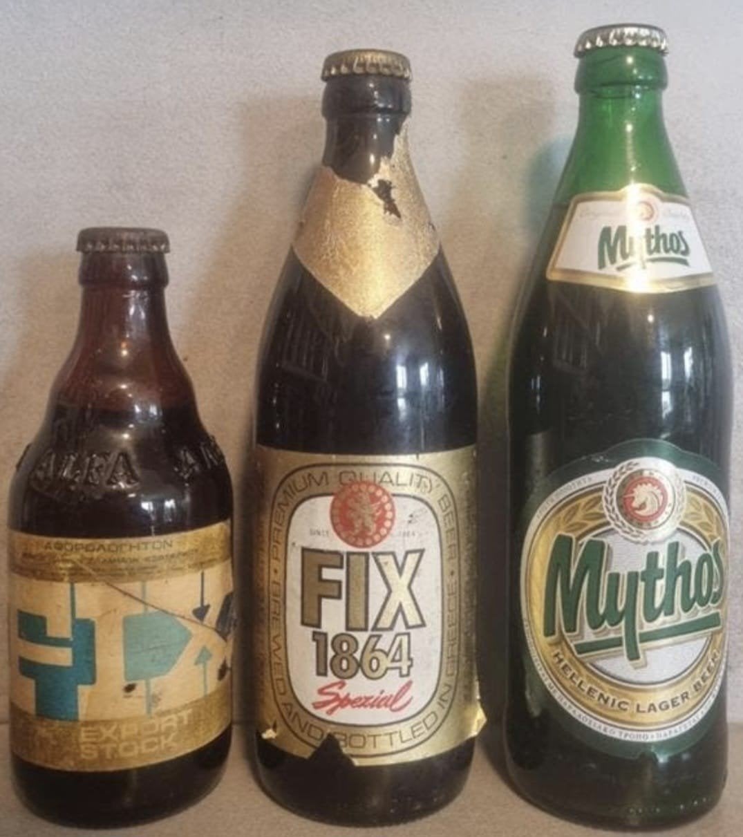 3x Griekenland: Fix export '72 & Spezial '80's + Mythos '06, Verzamelen, Ophalen of Verzenden, Zo goed als nieuw, Flesje(s), Overige merken