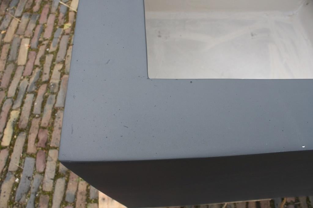Grote vierkante bloembakken Fiberstone antraciet terras, Ophalen, Overige materialen, 40 cm of meer, Vierkant