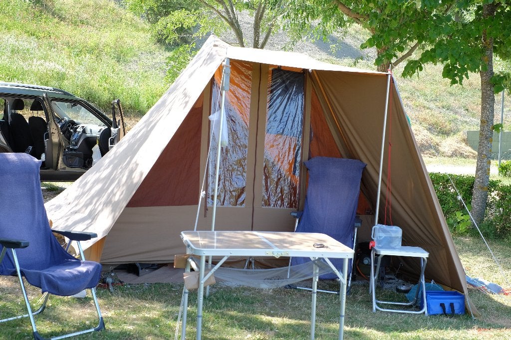 Esvo Huron piramide tent, Caravans en Kamperen, Ophalen, Gebruikt, Tot en met 4