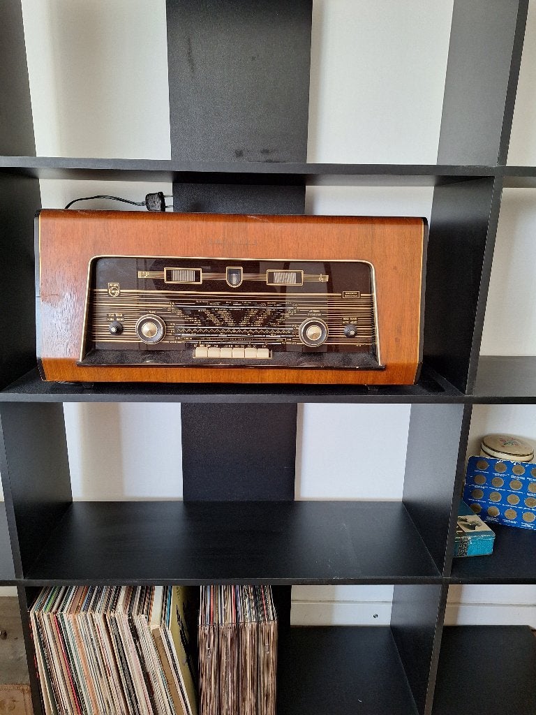 Vintage Philips buizenradio Planoserie (eind jaren '50), Ophalen, Gebruikt, Radio