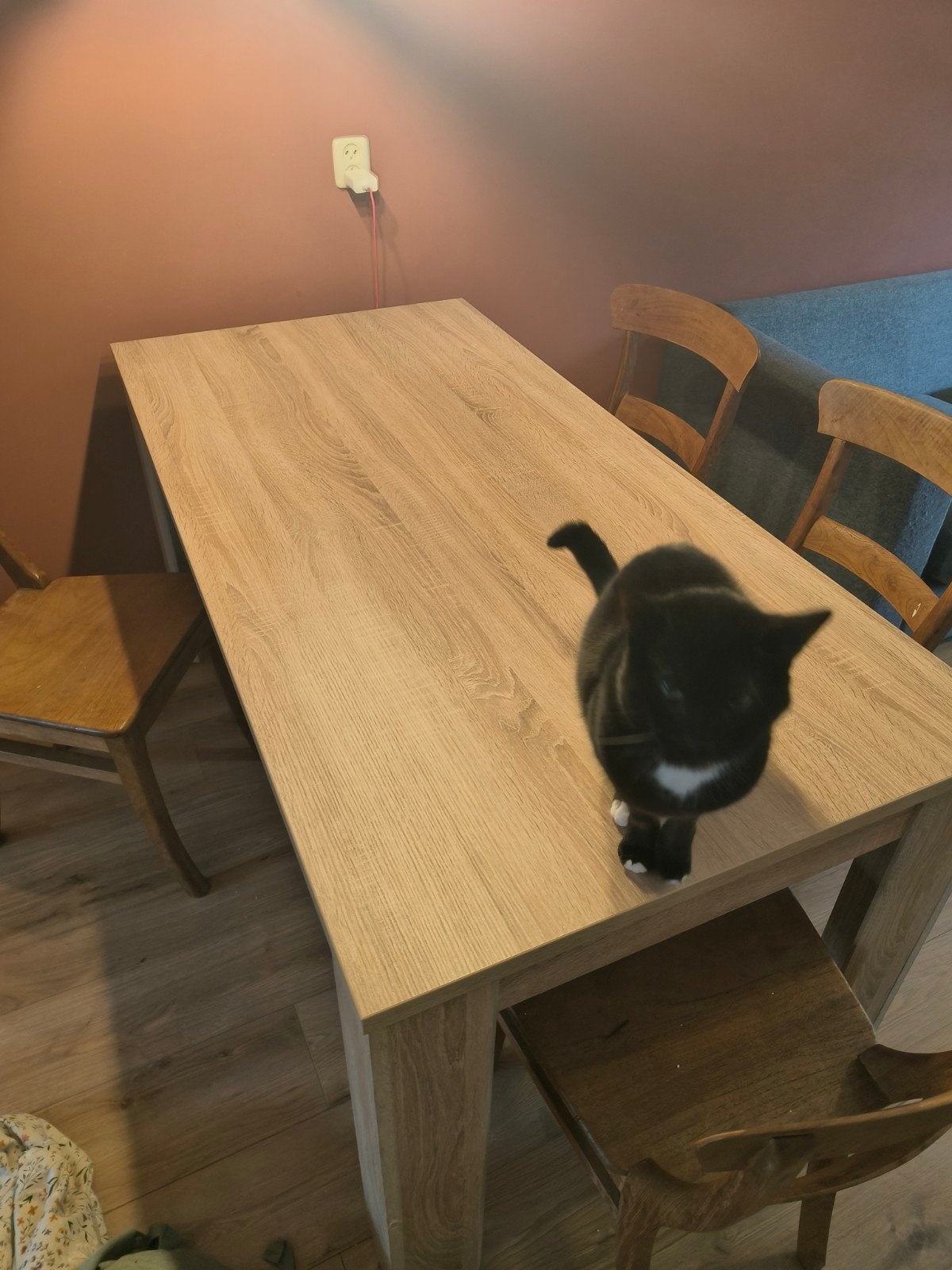 GRATIS af te halen: eettafel met 4 houten stoelen (Leiden), Ophalen