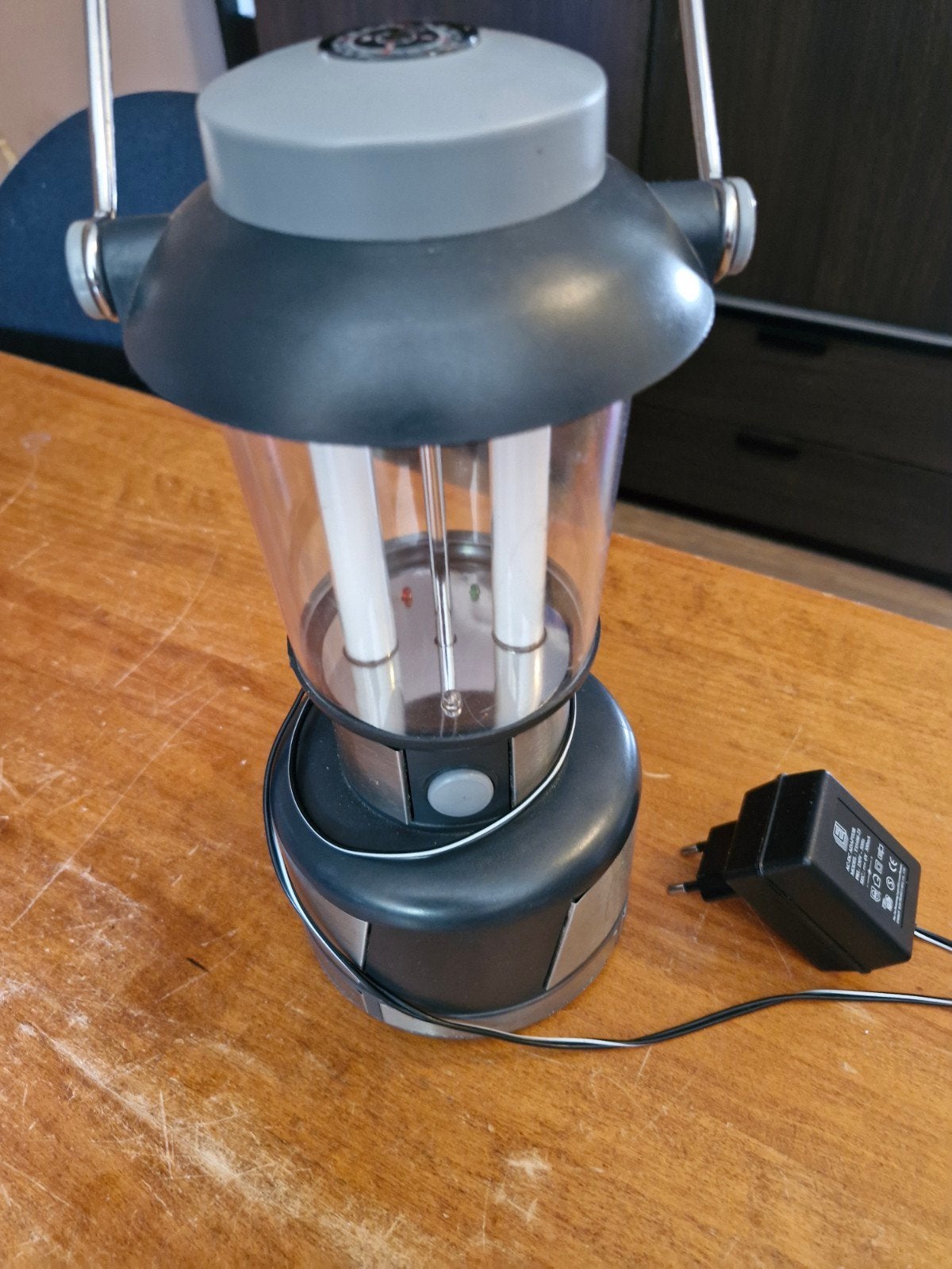 Campinglamp / Lantaarn - Werkt alleen op stroom (2x 5W TL), Caravans en Kamperen, Ophalen