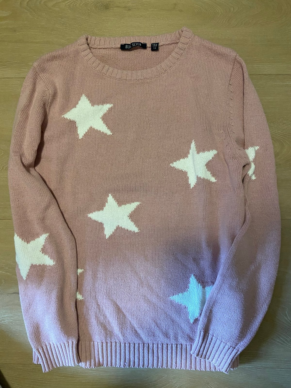 Roze trui met sterren van Blue Seven, maat 152, Kinderen en Baby's, Kinderkleding | Maat 152, Ophalen of Verzenden, Gebruikt, Meisje