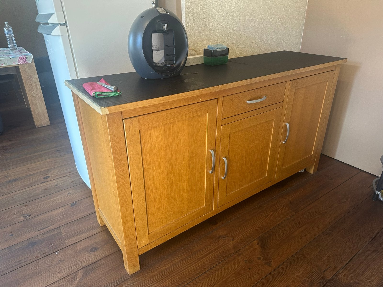 Houten dressoir met lades en deuren, 100 tot 150 cm, Ophalen of Verzenden, Zo goed als nieuw, Met lade(s)