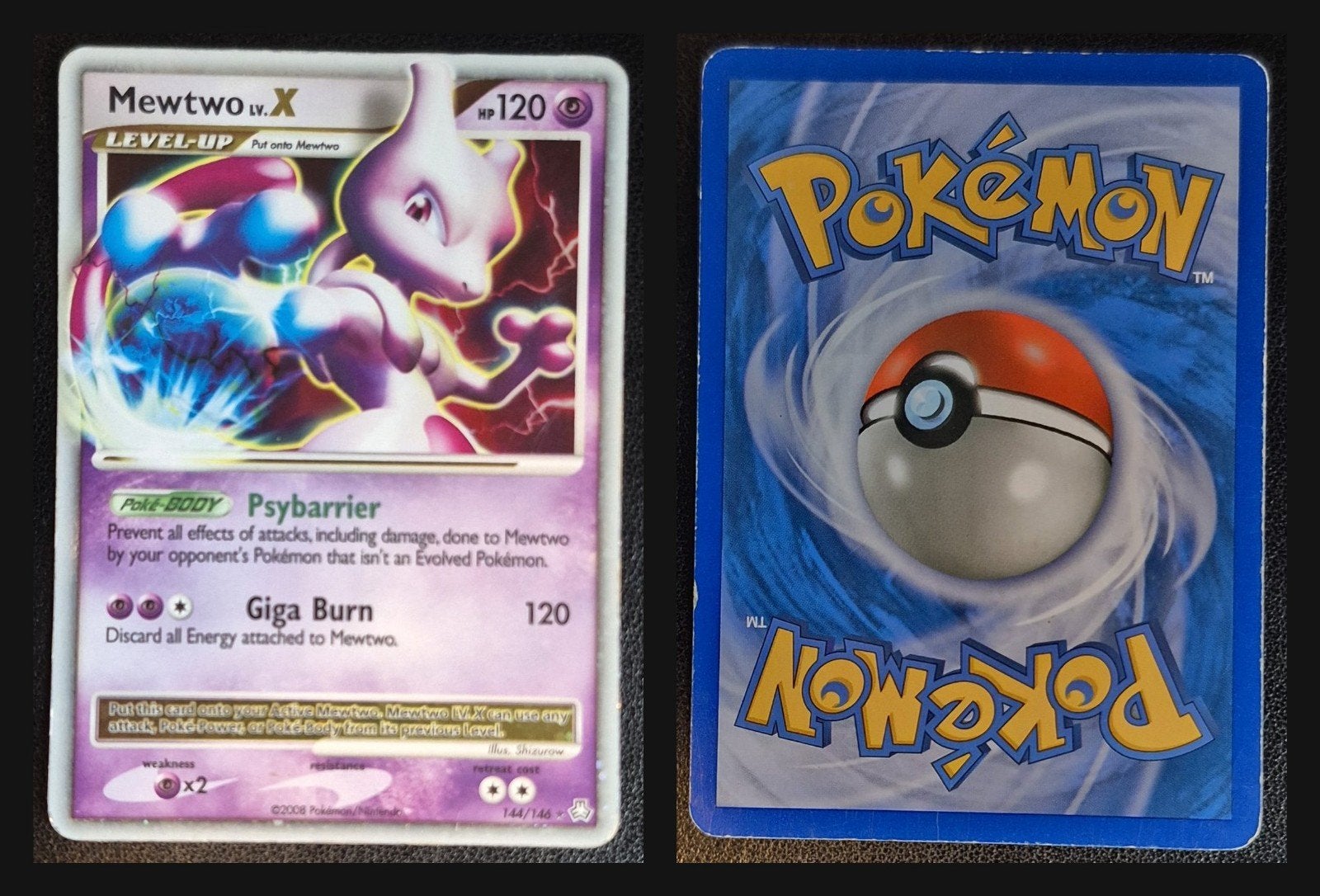 Mewtwo LV.X Pokémon Kaart - Zeldzaam en in goede staat, Ophalen of Verzenden, Zo goed als nieuw, Losse kaart