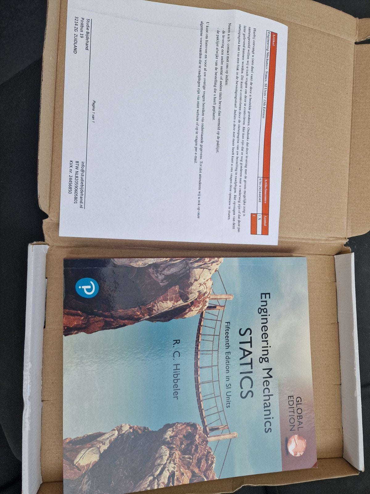 Engineering Mechanics Statics - Hibbeler (Global Edition), Boeken, R.C. Hibbeler, Nieuw, Beta, HBO