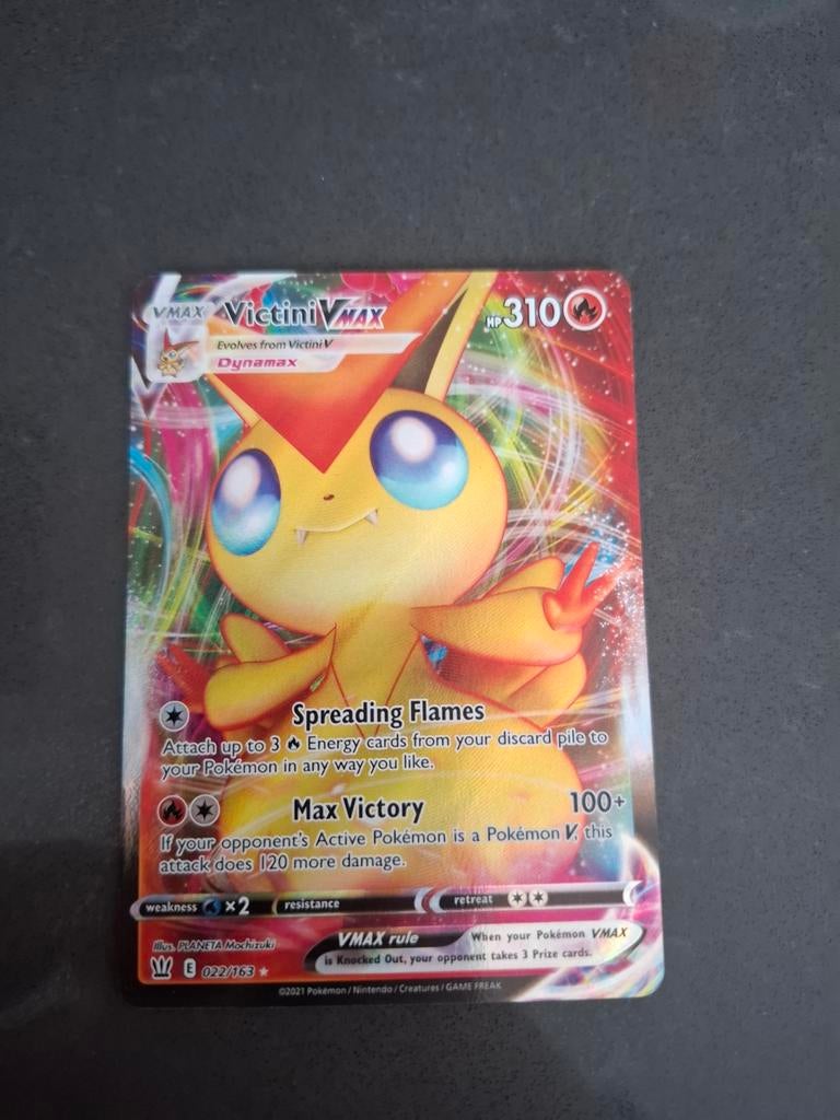 Pokémon Kaart Victini VMAX - Geen Beschadigingen, Ophalen of Verzenden, Zo goed als nieuw, Losse kaart, Foil