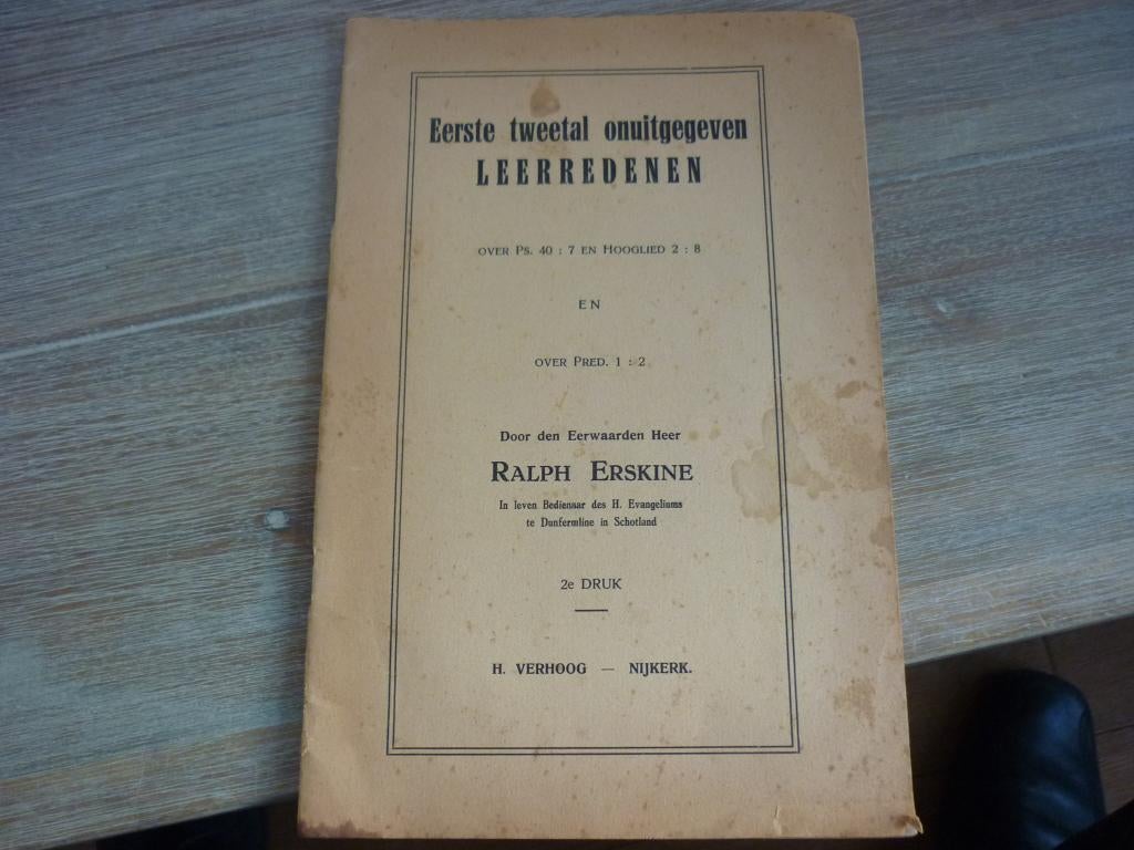 Ralph Erskine - Eerste tweetal onuitgegeven leerredenen, Ophalen of Verzenden, Gelezen, Christendom | Protestants