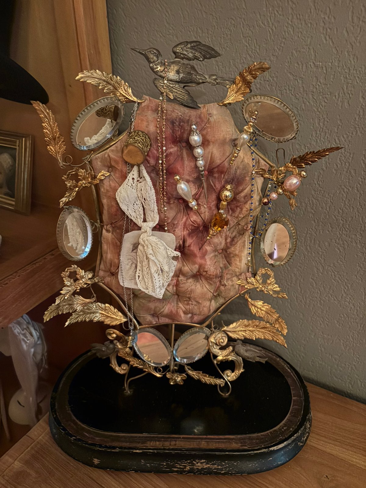 Antiek brocante bruidsstoeltje, Antiek en Kunst, Ophalen of Verzenden