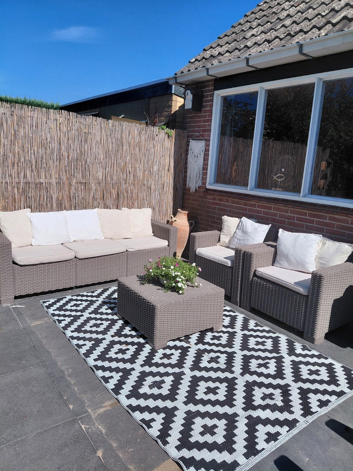 Allibert California loungeset met vernieuwde kussens, Ophalen, 5 zitplaatsen, Kunststof, Gebruikt