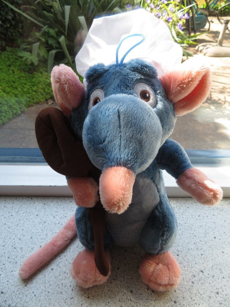 Disney Rat Remy met koksmuts en zachte pollepel, Kinderen en Baby's, Speelgoed | Knuffels en Pluche, Disney, Overige typen, Blauw