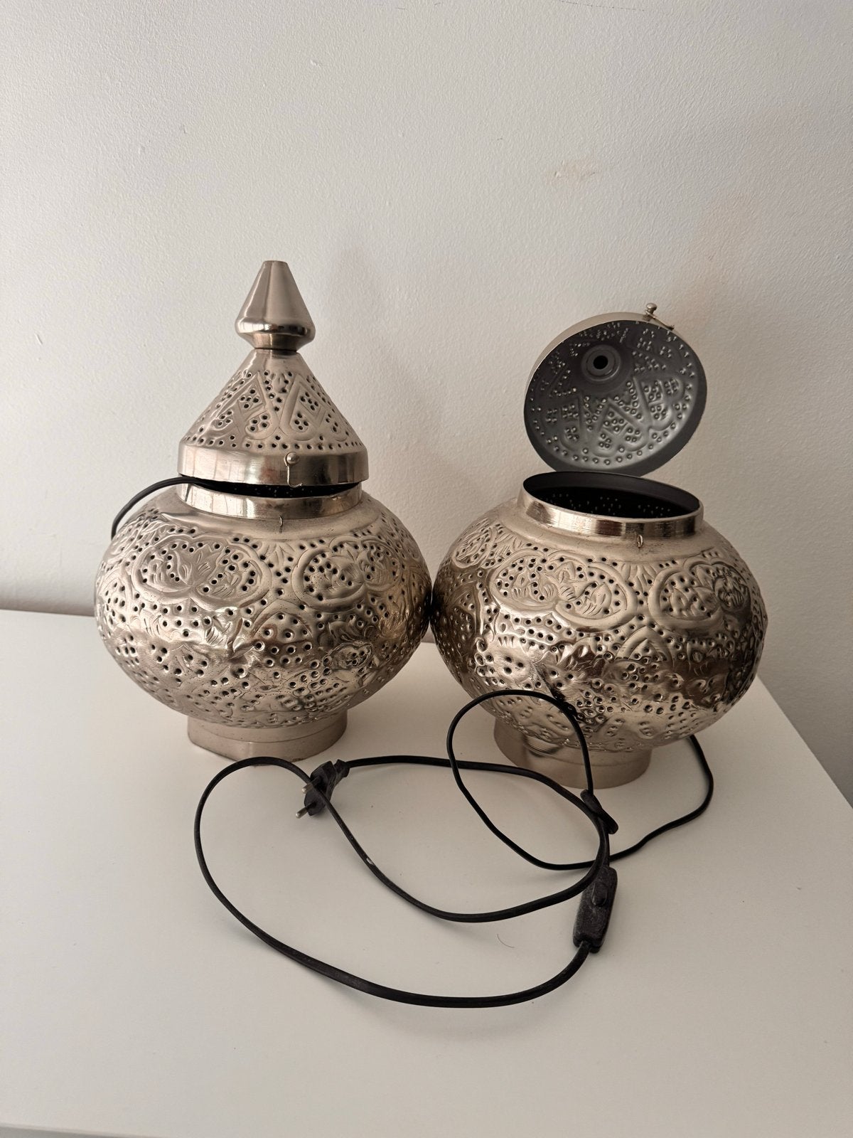 Set van 2 Marokkaanse nachtlampen - Zeer goede staat, Ophalen, Vintage, Nachtlamp, Zo goed als nieuw