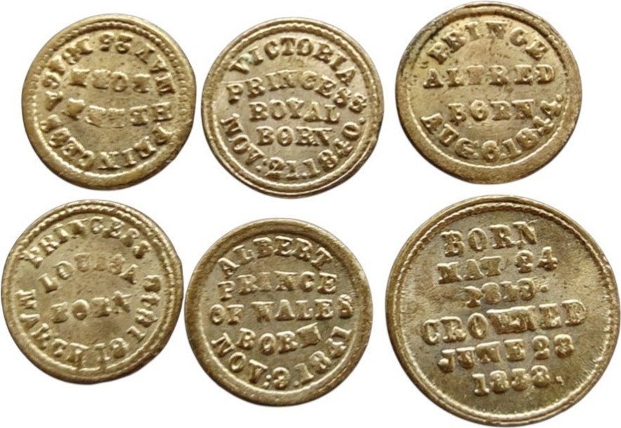 Miniatuurpenningen 1844 tot 1850, Groot-Brittannie, Victoria, Ophalen of Verzenden, Overige landen, Setje