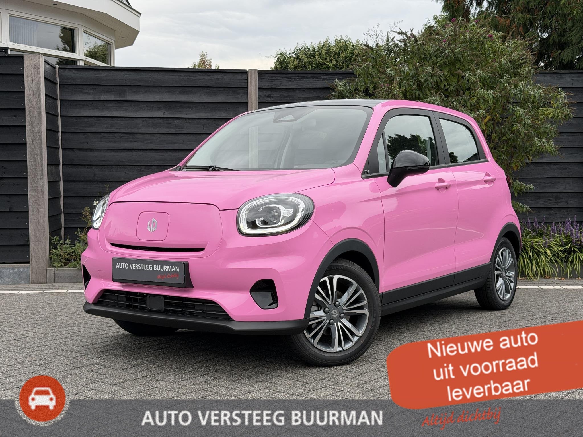 Leapmotor T03 Design 37.3 kWh 95PK Automaat Roze Wrap, Navig, Auto's, 12 maanden, Stof, Wit, Elektrisch