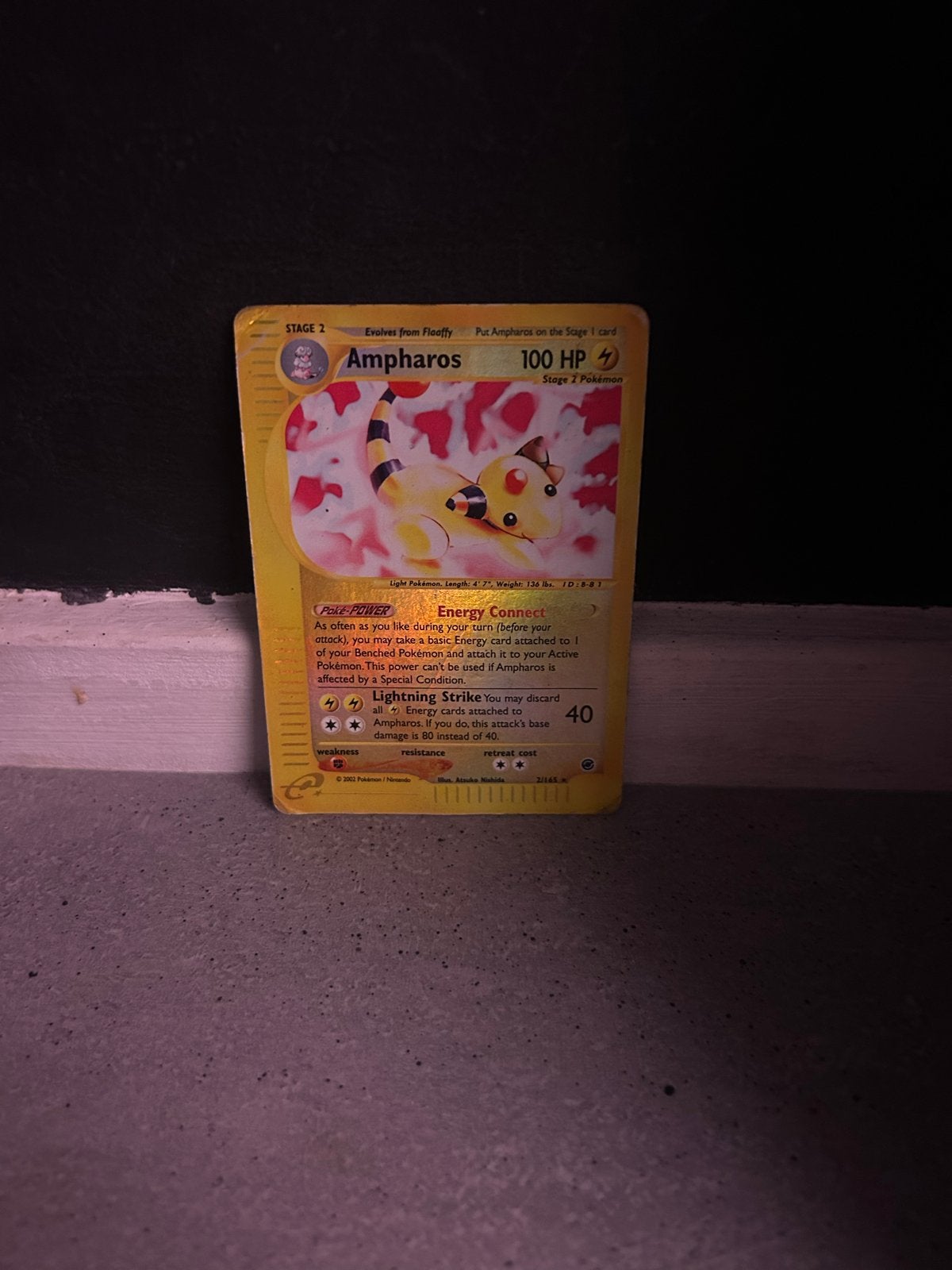 Pokémon Kaart Ampharos 2/165 Reverse holo, Ophalen of Verzenden, Gebruikt, Losse kaart, Foil