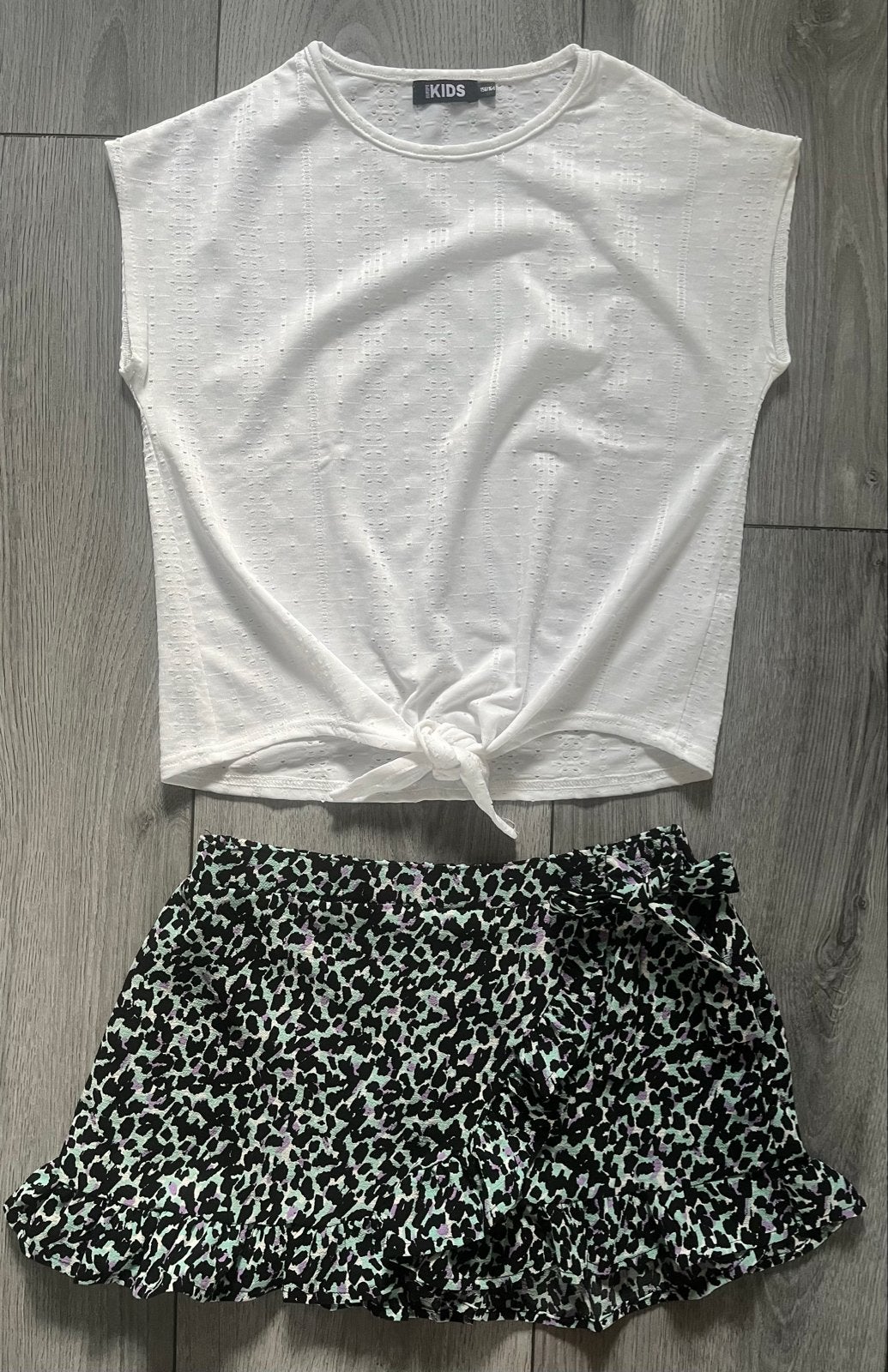 Zomerse set: Shirt Terstal & Broekrok Blue Industry (maat 15, Ophalen of Verzenden, Gebruikt, Meisje