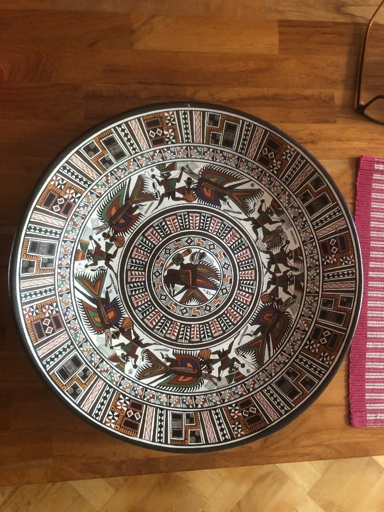 Mexicaanse schaal, groot en mooi. Diameter 38cm, Porselein of Keramiek, Schaal, Rond, Ophalen of Verzenden