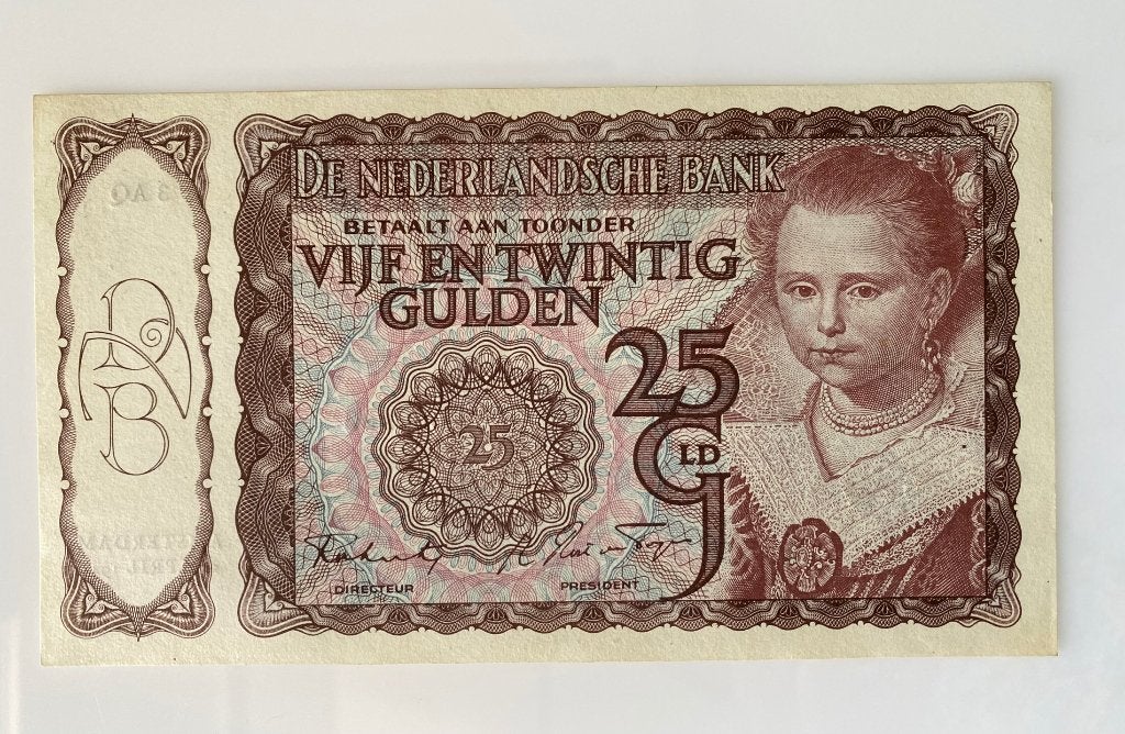 25 Gulden 1944 Prinsesje - 3AQ 057286 -prachtig, Postzegels en Munten, Bankbiljetten | Nederland, Ophalen of Verzenden, 25 gulden