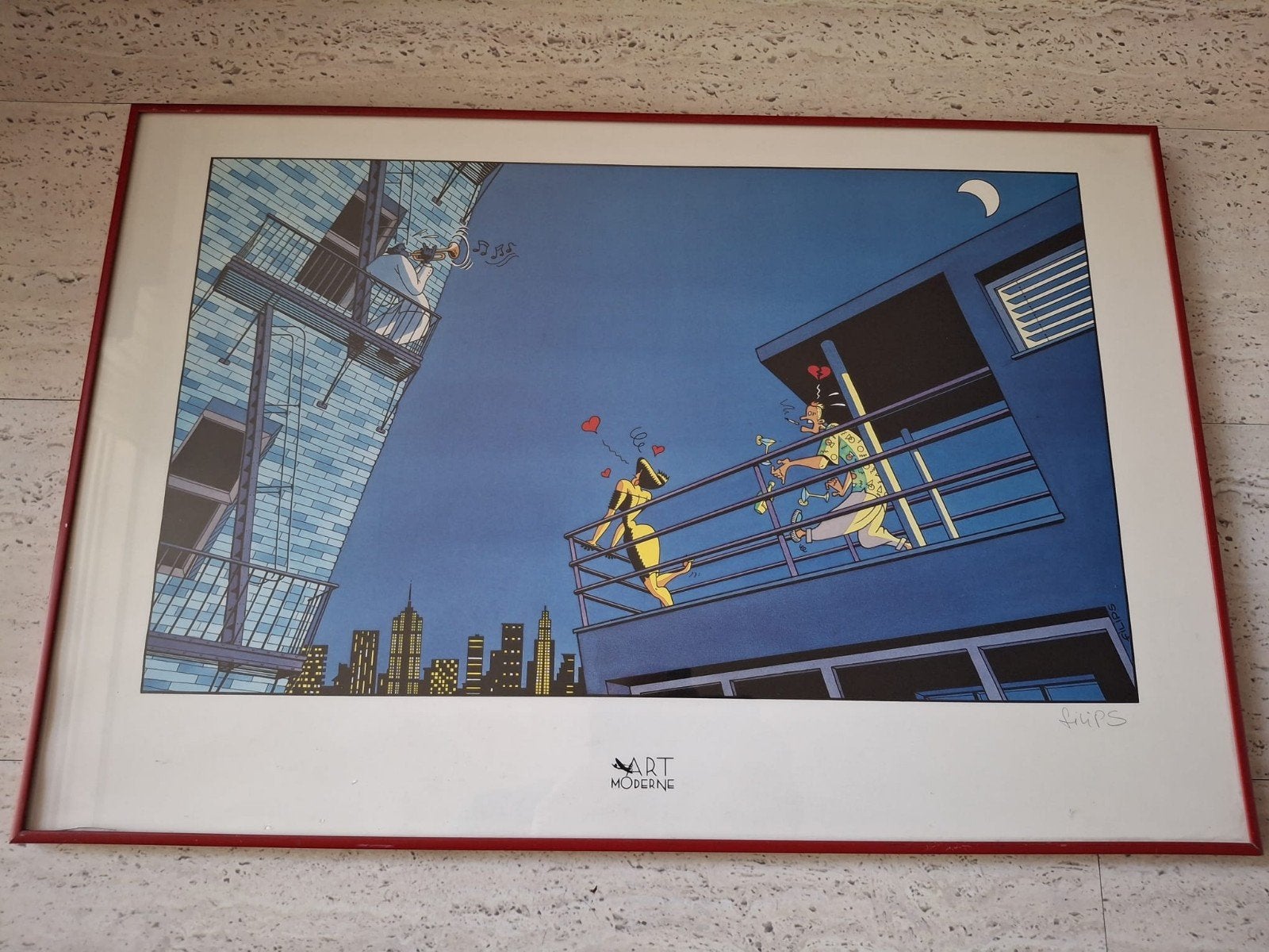 Zeefdruk Philippe Huline Frans Art Moderne comic strip kunst, Ophalen of Verzenden