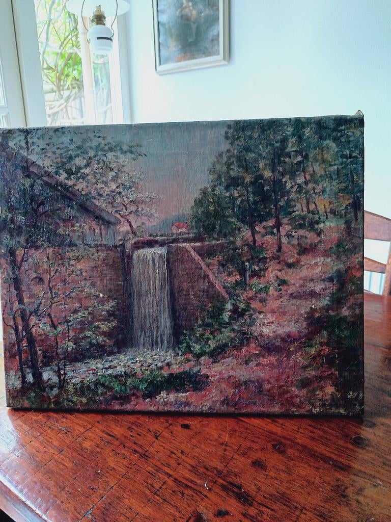 Schilderij Jacoba de Graaff ' Waterval' Olieverf op canvas., Ophalen of Verzenden