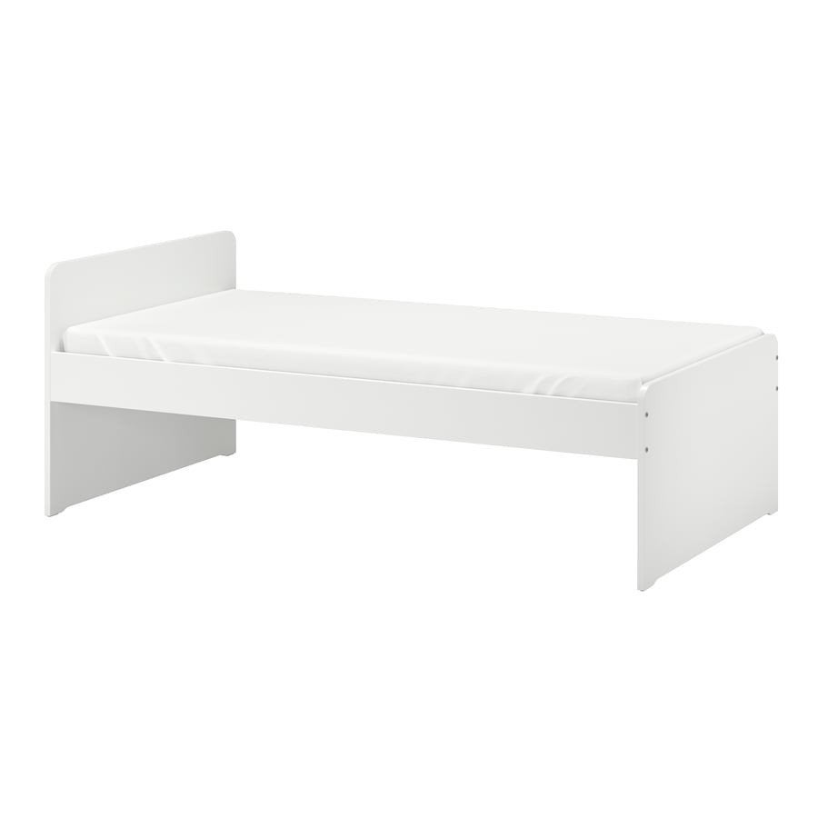 Släkt bed Ikea, Ophalen, 90 cm, Eenpersoons, Wit