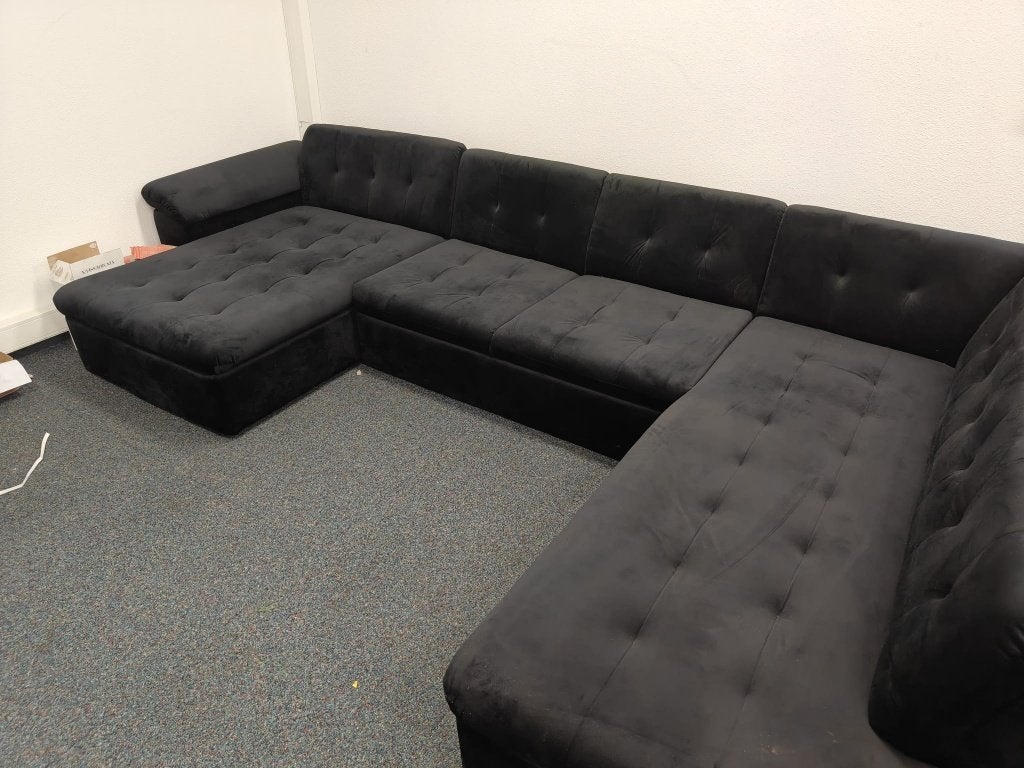 ZGAN zwarte hoekbank, Ophalen, 250 tot 300 cm, Lounge bank, Hoekbank