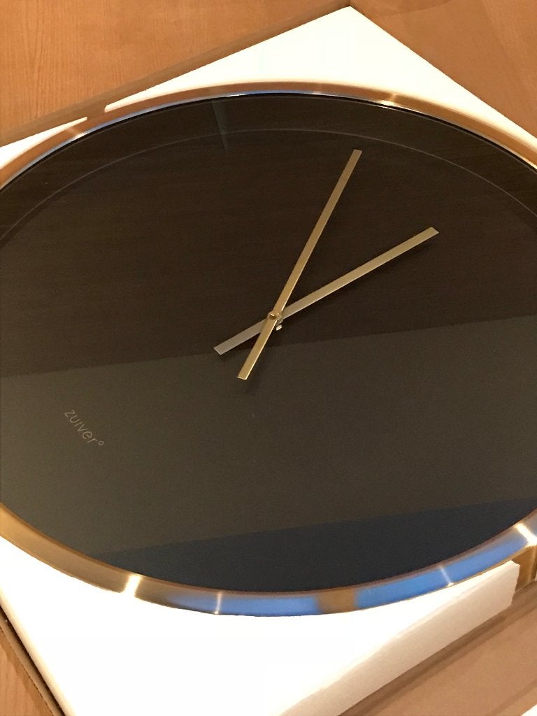 Zuiver wandklok, Huis en Inrichting, Goud, Wandklok, Analoog, Werkt op batterijen