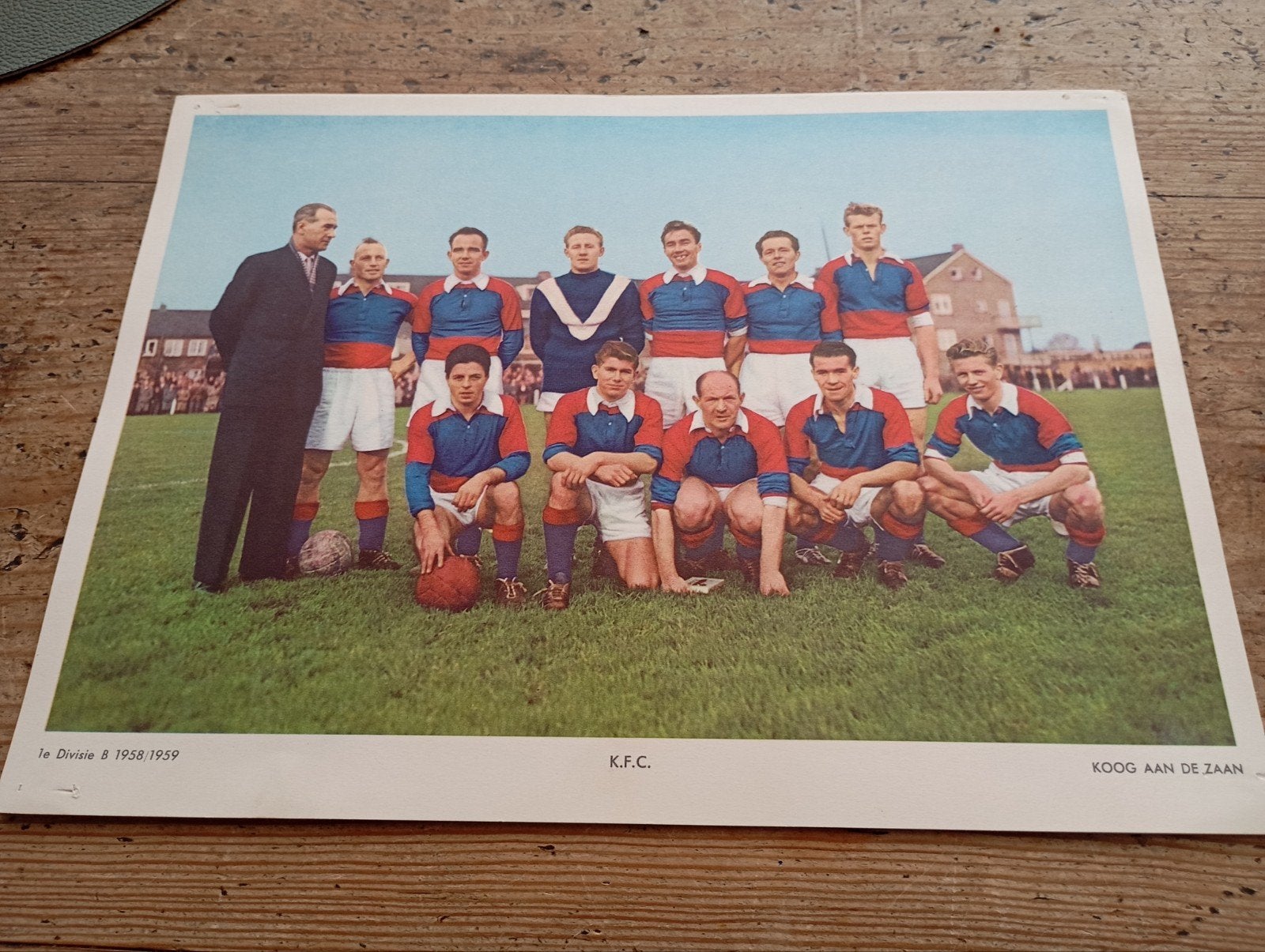 vintage KFC Koog aan de Zaan 1958/1959 voetbal  spelers tea, Ophalen of Verzenden, Gebruikt