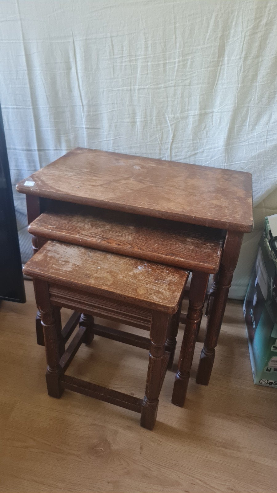 3 bijzettafels - opknapper of voor de handige klusser, 45 tot 60 cm, Minder dan 55 cm, Gebruikt, Vierkant