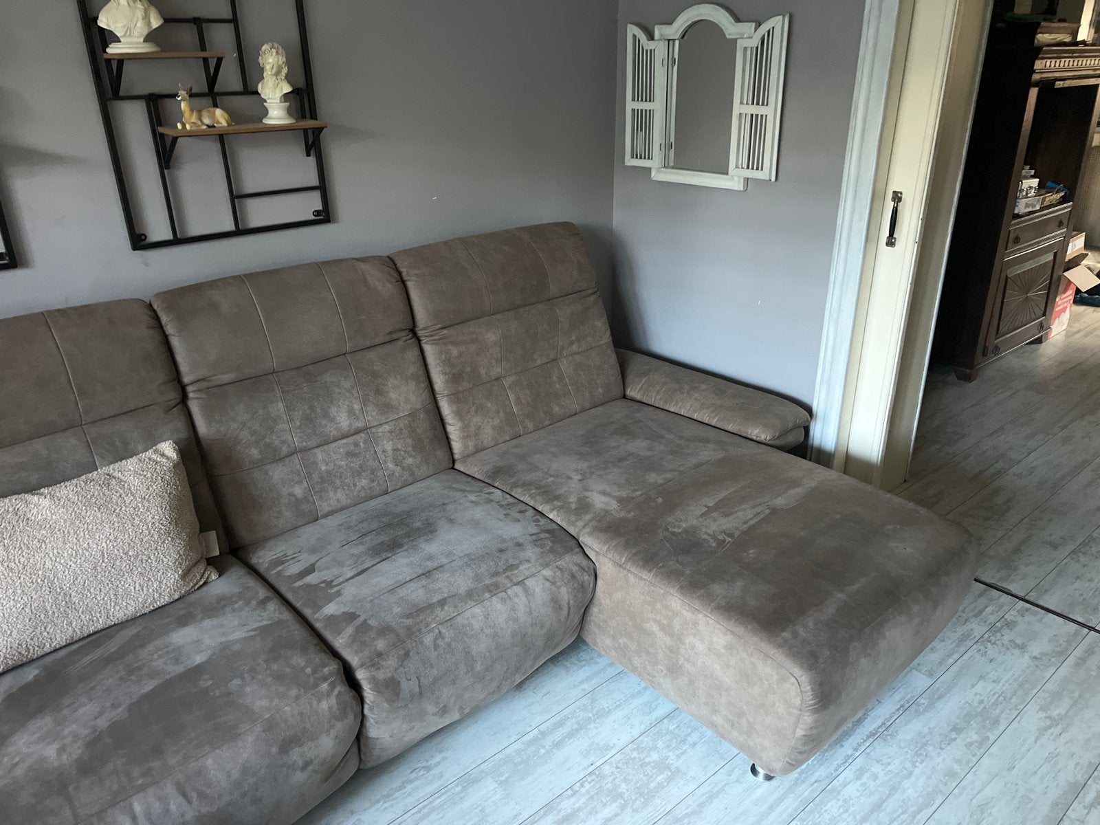 Comfortabele relax-hoekbank in heel goede staat, Ophalen, Gebruikt, Stof