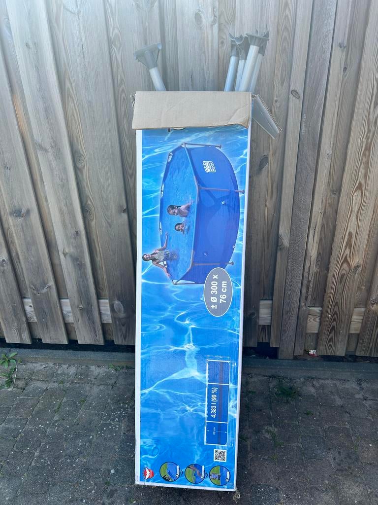 Wehncke Opzetzwembad Ø300x76 cm met zwembadpomp, Ophalen, Gebruikt, Rond, Opzetzwembad