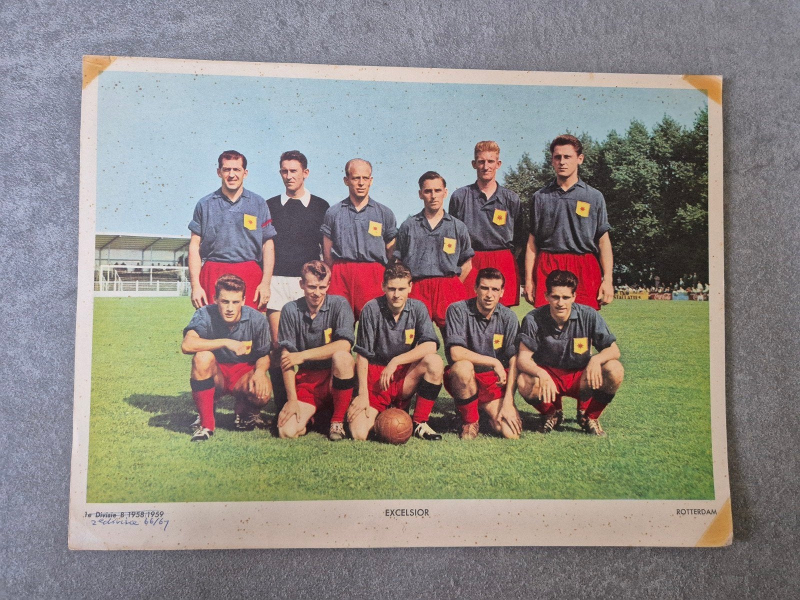 Voetbalplaat Esso 1958/59 Excelsior, Verzamelen, Sportartikelen en Voetbal, Ophalen of Verzenden, Poster, Plaatje of Sticker