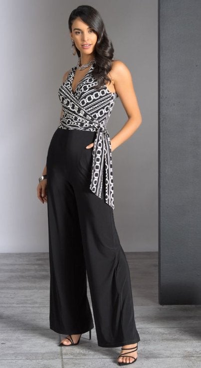 Joseph Ribkoff elegante zwart/witte chique jumpsuit mt 44, Overige kleuren, ., Maat 42/44 (L), Joseph Ribkoff