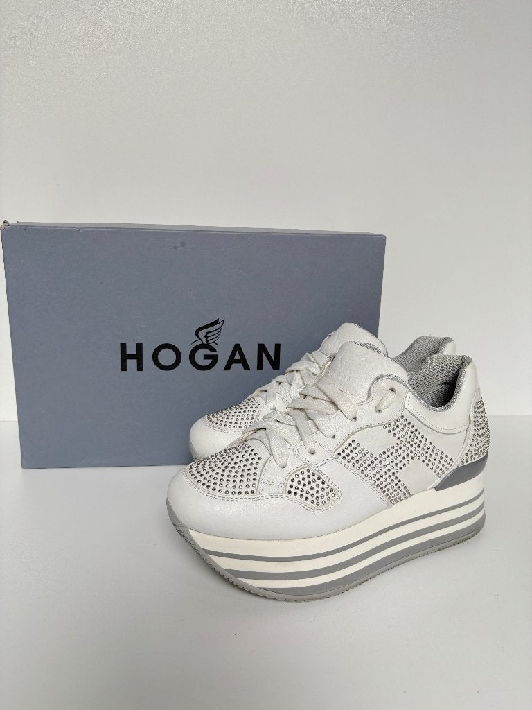 HOGAN Wit zilver studs sneakers  Maat 36, Wit, Ophalen of Verzenden, Sneakers of Gympen, Hogan