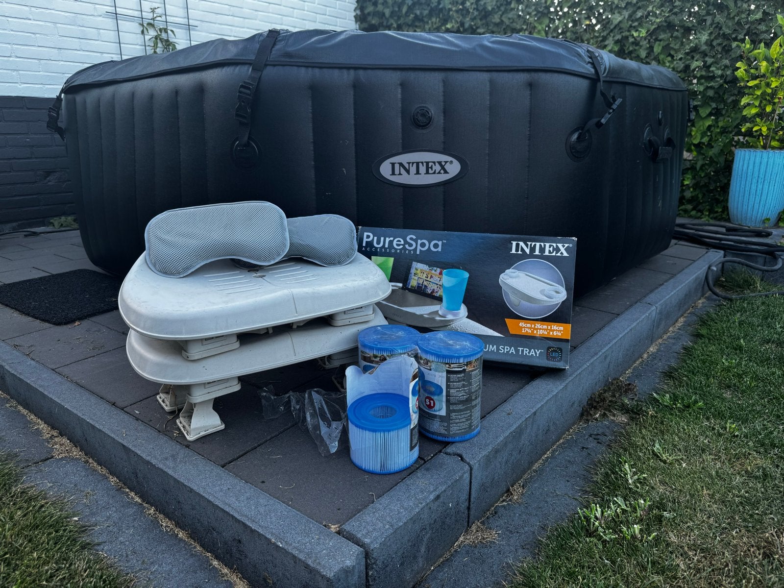 Intex zoutwater jacuzzi voor 6 personen, Tuin en Terras, Zwembaden, Ophalen, Gebruikt, Minder dan 80 cm, Opblaaszwembad