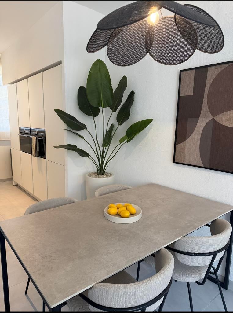 Keramische eettafel + salontafel – Concreto Taupe, Ophalen, Zo goed als nieuw