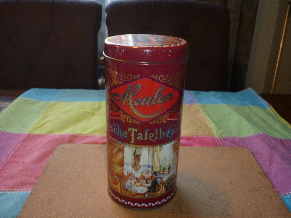 Vintage blik 75 jaar Van Der Meulen Friesche tafelbeschuit, Ophalen of Verzenden, Zo goed als nieuw, Beschuit, Overige merken