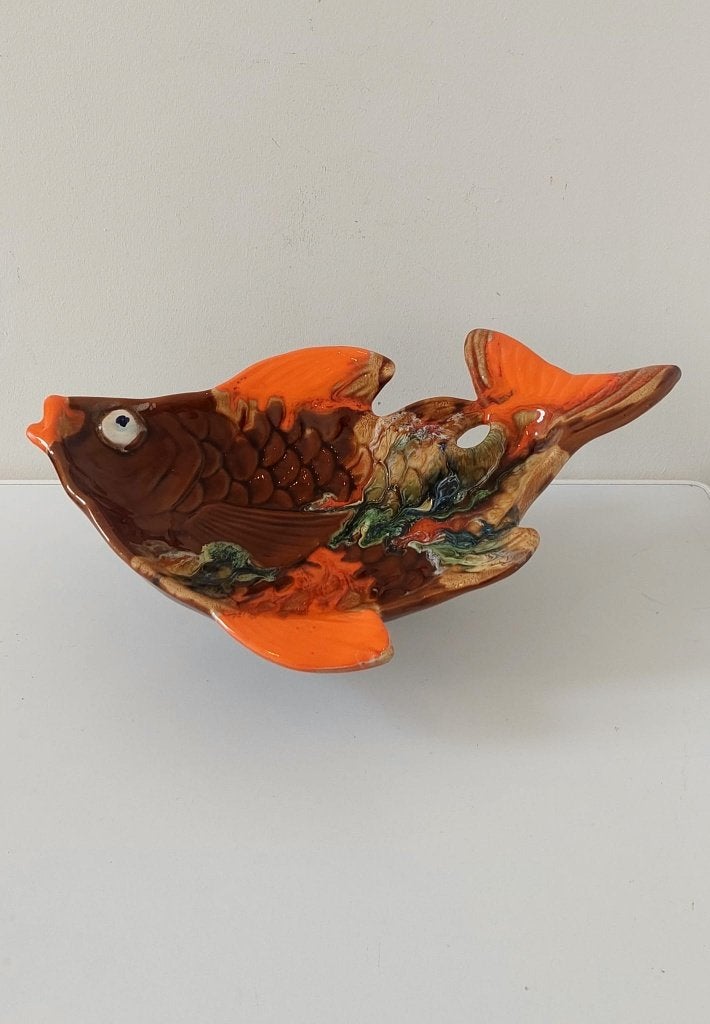 Vintage Vallauris XXL Visschaal vis schaal Keramiek Fat Lava, Ophalen of Verzenden