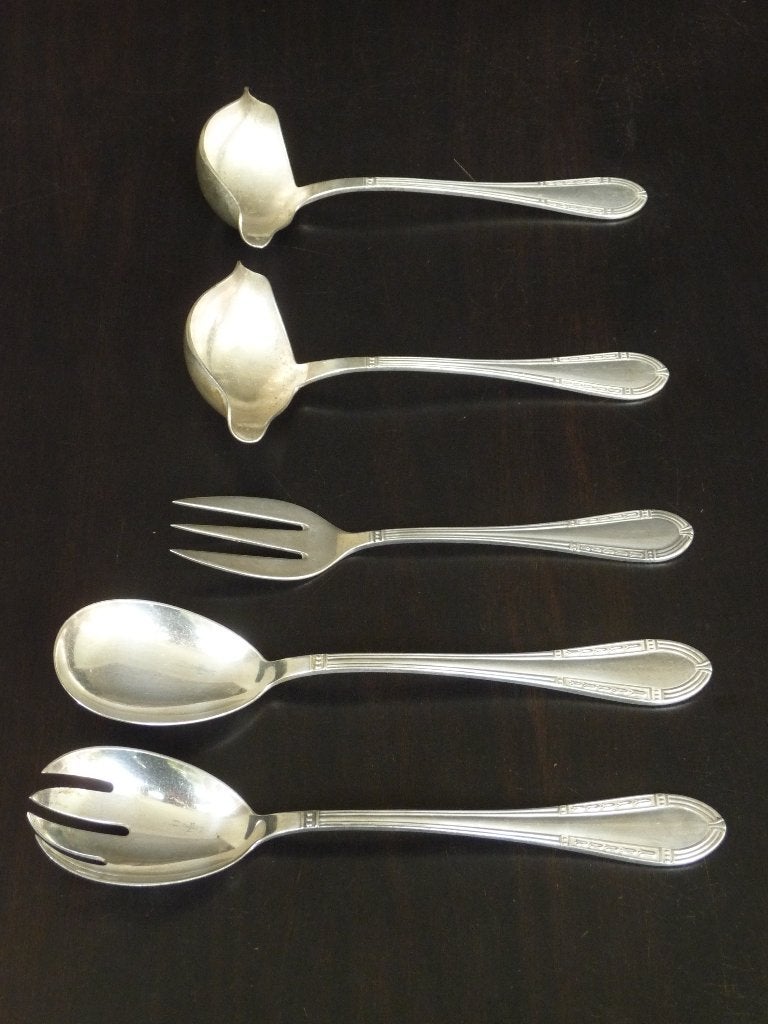 7 antieke Jugendstil serveerbestekdelen Bestecke Gürtler 100, Antiek en Kunst, Ophalen of Verzenden